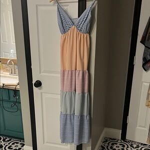 Striped Multicolor Maxi Dress